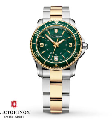 Victorinox Swiss Army – 241612 – Maverick GS Small Two-Tone, Green Dial, Bracelet