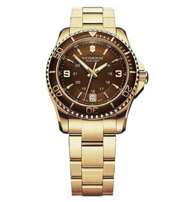 Victorinox Swiss Army – 241614 – Maverick GS Small, Gold PVD, Brown Dial, Bracelet