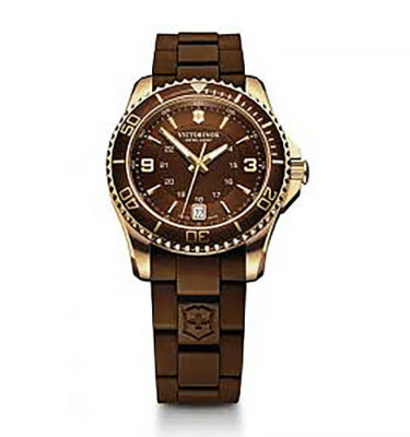Victorinox Swiss Army – 241615 – Maverick GS Small, Gold PVD, Brown Dial