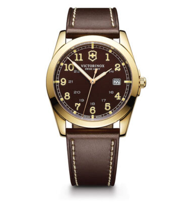 Victorinox Swiss Army – 241645 – Infantry, Gold PVD, Brown Dial