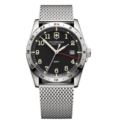 Victorinox Swiss Army – 241649 – Infantry GMT, Dark Grey Dial, Mesh Bracelet