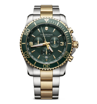 Victorinox Swiss Army – 241693 – Maverick Chrono Two-Tone (Gen 3), Green Dial, Bracelet