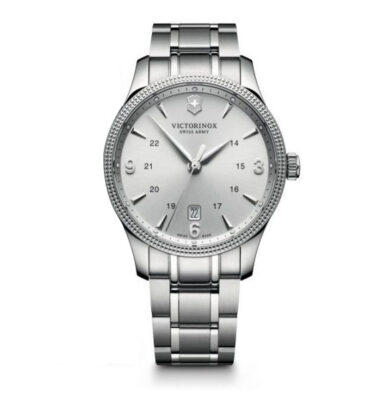 Victorinox Swiss Army – 241712 – Alliance Large, Silver, Guilloche Bezel, Bracelet