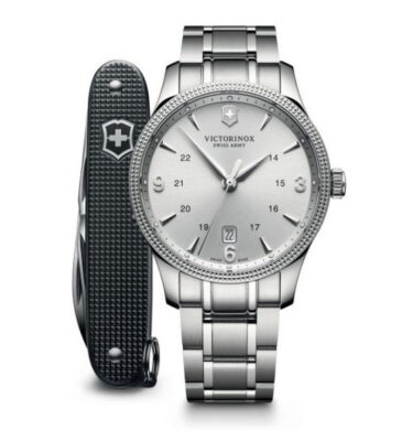 Victorinox Swiss Army – 241712.1 – Alliance, Silver Dial (with knife), Bracelet