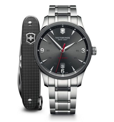 Victorinox Swiss Army – 241714.1 – Alliance Mechanical, Black ice (with knife), Bracelet