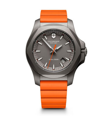 Victorinox Swiss Army – 241758 – I.N.O.X. Titanium Grey, orange Strap