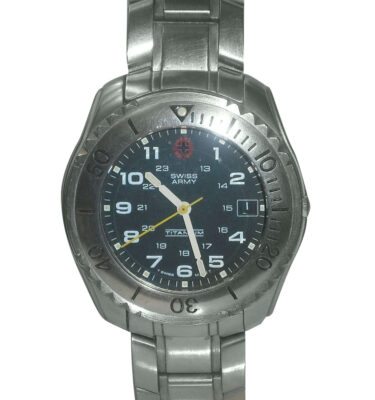 Victorinox Swiss Army – 24304 – The Titanium Watch, Black Dial, (Round Logo), Bracelet