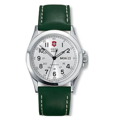 Victorinox Swiss Army – 24696 – Infantry Mechanical, Silver Dial, Green Strap