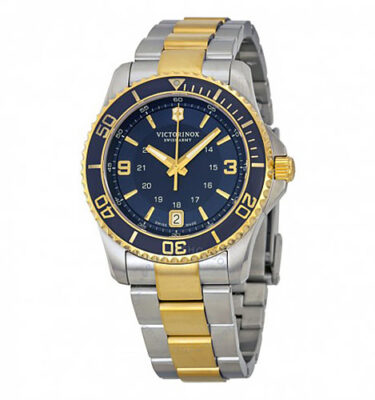 Victorinox Swiss Army – 249080 – Maverick Small (Gen 3), Blue Dial, Two-Tone, Bracelet