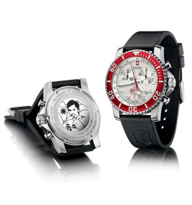 Victorinox Swiss Army – pacman-le1 – Maverick II, Manny-Pacquaiao “Pac Man” Silver+Red Limited Editiion Chrono 2009 (1,000 made)